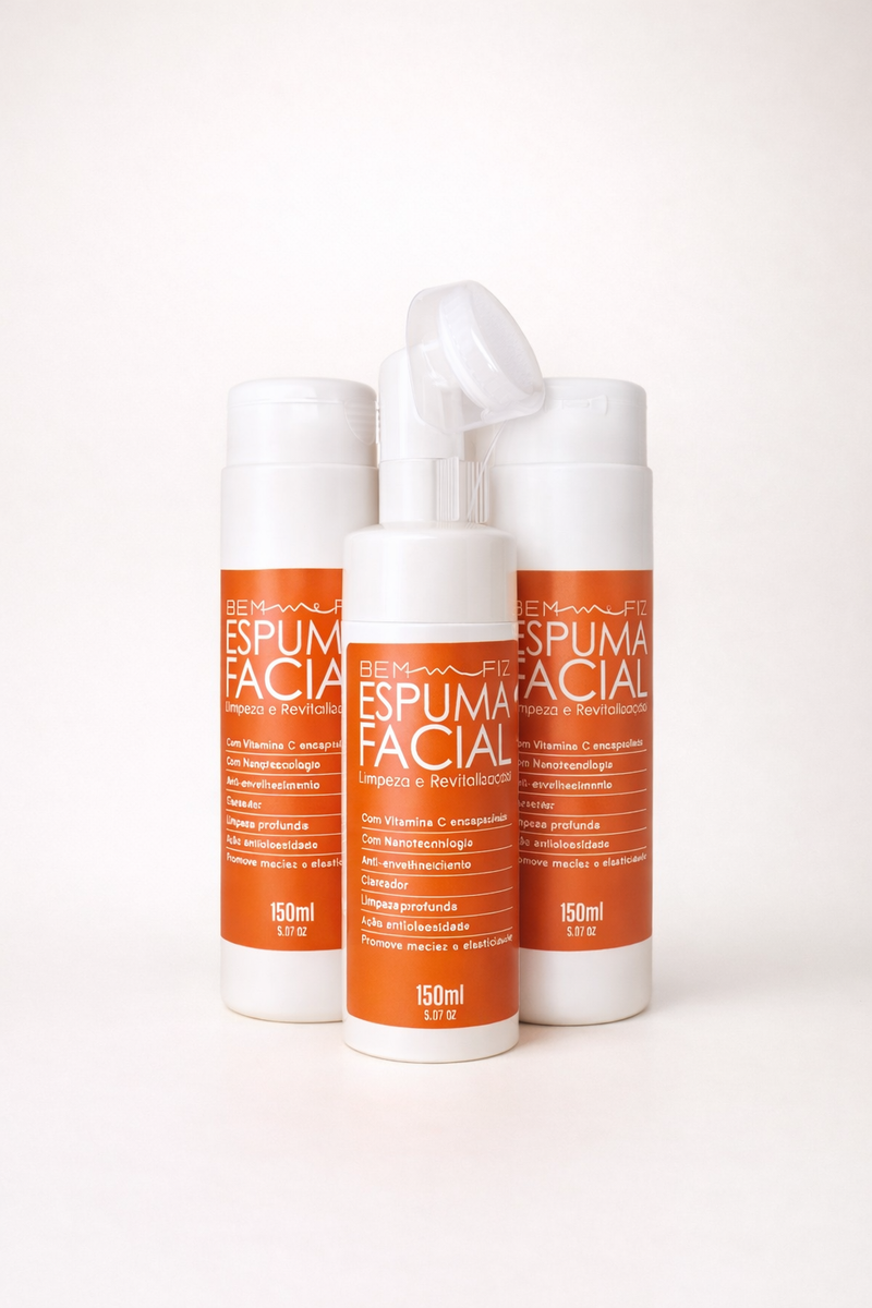 Kit Espuma Facial Bem me Fiz + 2 Refis – 150 ml – Bem Me Fiz