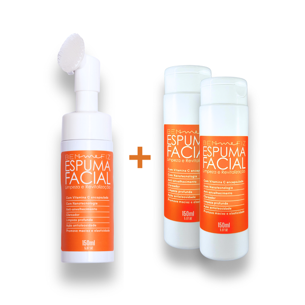 Kit Espuma Facial Bem me Fiz + 2 Refis – 150 ml – Bem Me Fiz